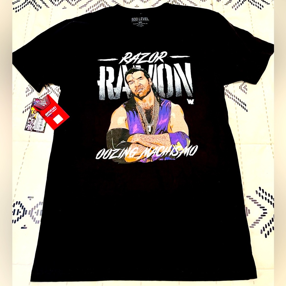 NWT WWE 500 Level Throwback Razor Ramon T-Shirt Mens Small.
